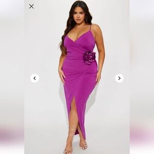Fashion Nova Vibrant Purple Asymmetrical Dress